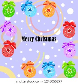 Christmas balls, New Year greeting card, vector background