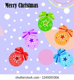 Christmas balls, New Year greeting card, vector background