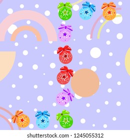 Christmas balls, New Year greeting card, vector background