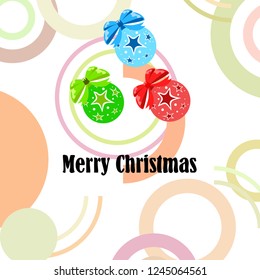 Christmas balls, New Year greeting card, vector background