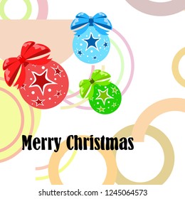 Christmas balls, New Year greeting card, vector background