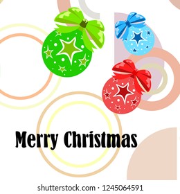 Christmas balls, New Year greeting card, vector background