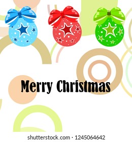 Christmas balls, New Year greeting card, vector background