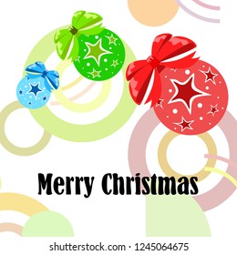 Christmas balls, New Year greeting card, vector background