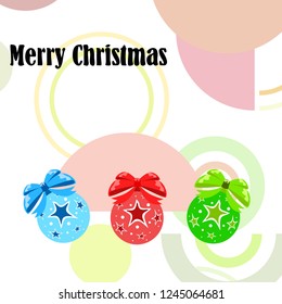 Christmas balls, New Year greeting card, vector background
