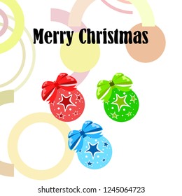 Christmas balls, New Year greeting card, vector background