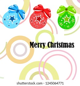 Christmas balls, New Year greeting card, vector background