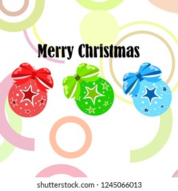 Christmas balls, New Year greeting card, vector background