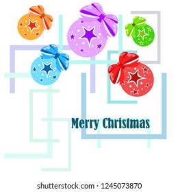 Christmas balls, New Year greeting card, vector background