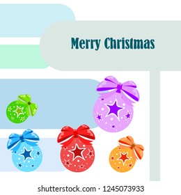 Christmas balls, New Year greeting card, vector background