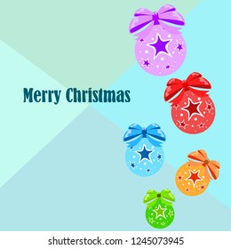 Christmas balls, New Year greeting card, vector background