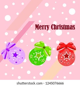 Christmas balls, New Year greeting card, vector background