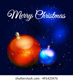 Christmas balls, night