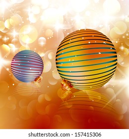 Christmas balls on abstract background. EPS10