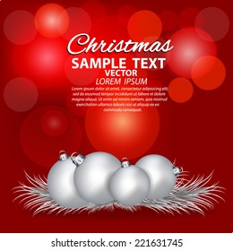 Christmas balls on abstract background