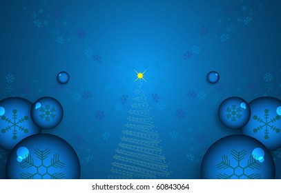 Christmas balls on the background of snowflakes. Vector EPS10 illustration