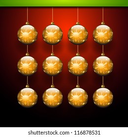 Christmas balls on background - vector