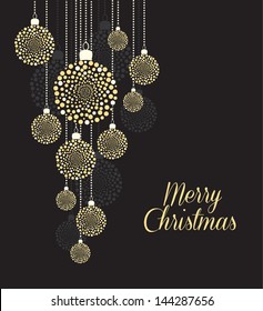 Christmas balls on black background