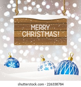 Christmas balls on bokeh background