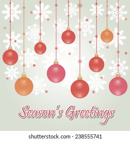 Christmas balls  on card vector illustration