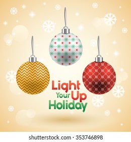 Christmas Balls On Festive Background : Vector Illustration