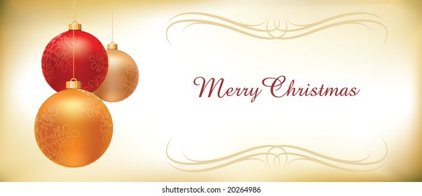 christmas balls on old paper background