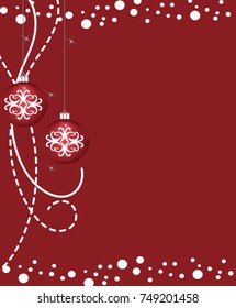 Christmas balls on red background, vector