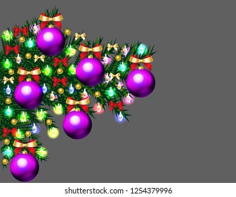 Christmas balls on the tree