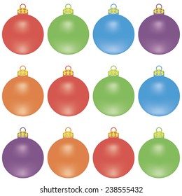 Christmas balls on white - Shutterstock ID 238555432