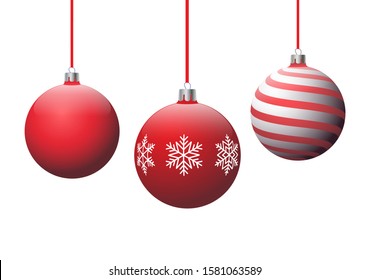 Christmas balls on a white background. Decoration for the Christmas tree.