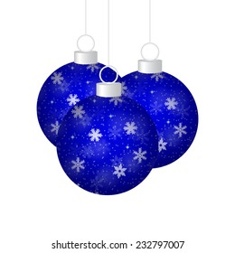 Christmas balls on a white background 