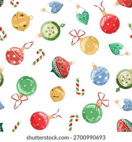 Bolas de Navidad sobre un fondo blanco. Para decorar textiles y embalajes.