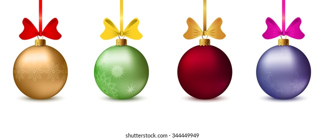 Christmas balls on a white background.