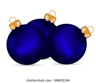 Christmas balls on a white background