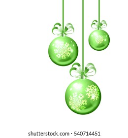Christmas balls on white background. EPS10 vector.