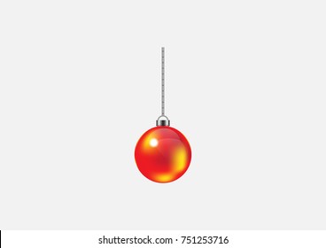 Christmas balls on white background, Vector illustration.