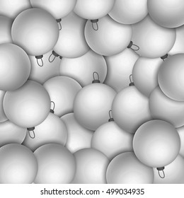 CHRISTMAS BALLS ON WHITE BACKGROUND.VECTOR ILLUSTRATION