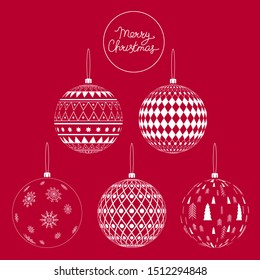 Christmas balls ornament vector illustration