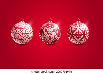 Christmas balls. Ornament. Vector illustration