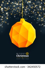 Christmas balls ornaments with stars, triangle trendy design 