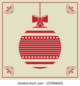 christmas balls over beige background vector illustration 