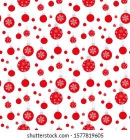 christmas balls pattern white background