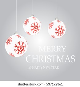 Christmas balls with red white