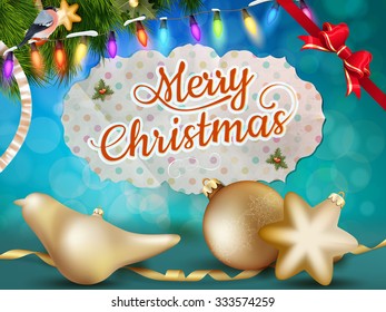 Christmas balls with ribbon and bows. EPS 10 vector file included