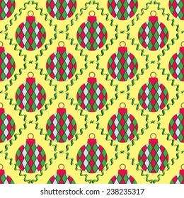 Christmas balls. Seamless abstract vector illustration background