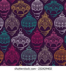 Christmas balls seamless pattern