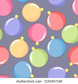 Christmas balls seamless pattern. Background for for Christmas design, fabrics, greeting cards, wrappings, advertisement.