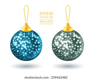Christmas balls set. Christmas decorations isolated on white background. Vector holiday illustration. Editable.