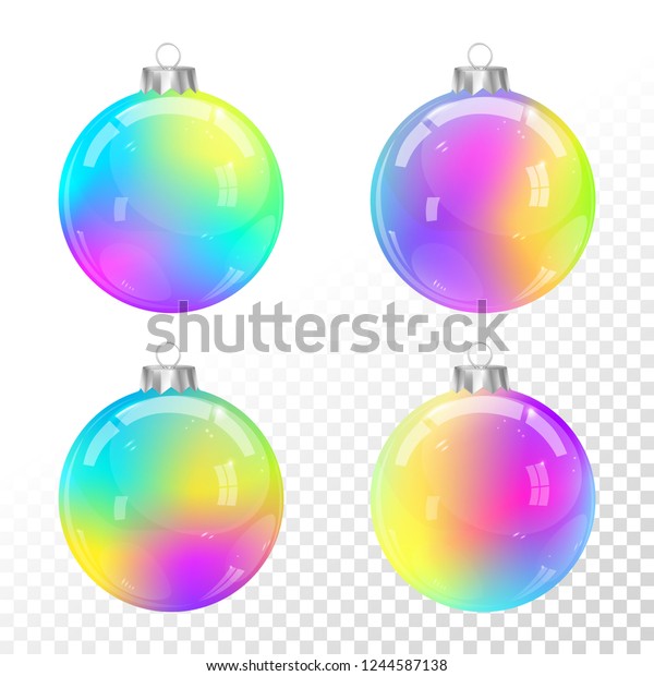 Christmas Balls Set New Year Decorations Holidays Objects Stock