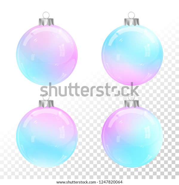 Christmas Balls Set New Year Decorations Stock Vector Royalty